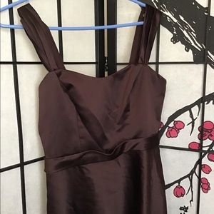 Wide Strap Tea Length Dress